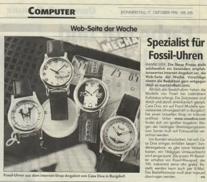 Zeitungsartikel: Casa Diva